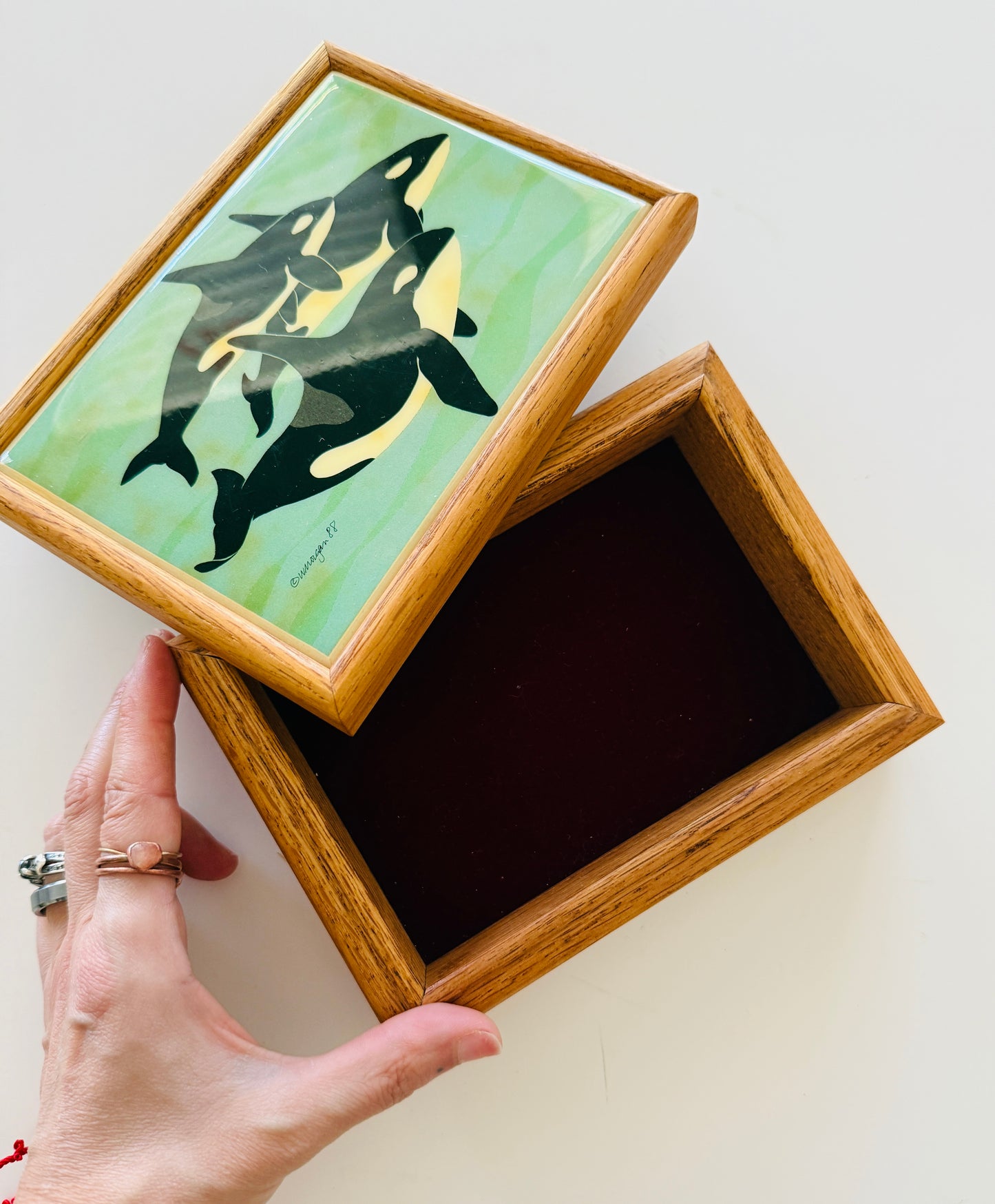 Vintage W. Morgan Wooden Box - Orca