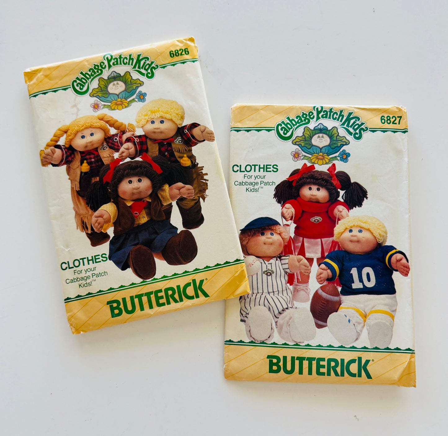 Vintage Cabbage Patch Kids Clothing Butterick Patterns set of 2