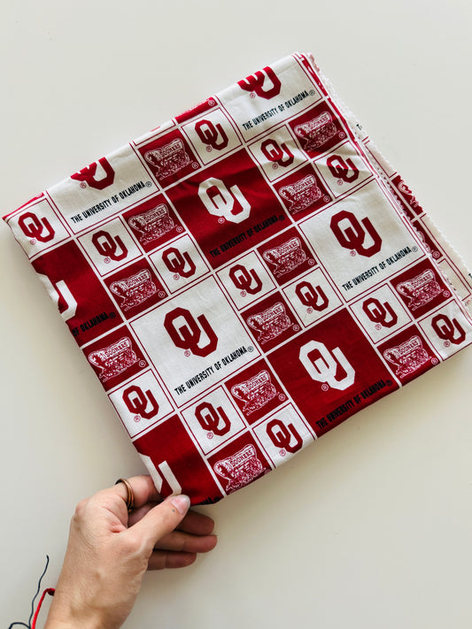 University of Oklahoma Cotton Fabric 42”x39”