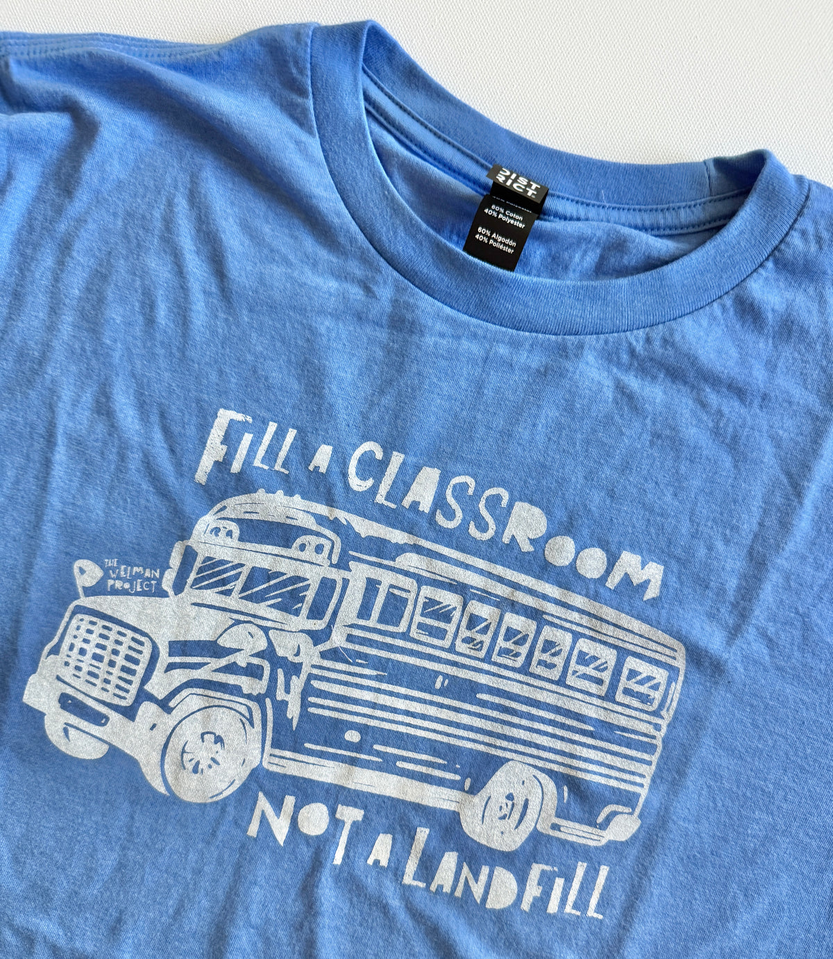 Fill a Classroom Shirt - Light Periwinkle Blue with White