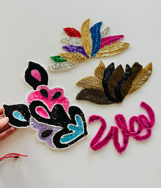 Coloful Cool Sequin/Beaded Appliqué/Patches Set