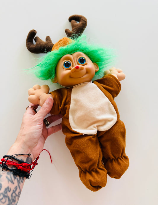 Vintage Rudy Reindeer Troll Kidz Doll Toy