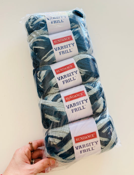 Sundance Varsity Frill Yarn - set of 5 BLUES/GREY