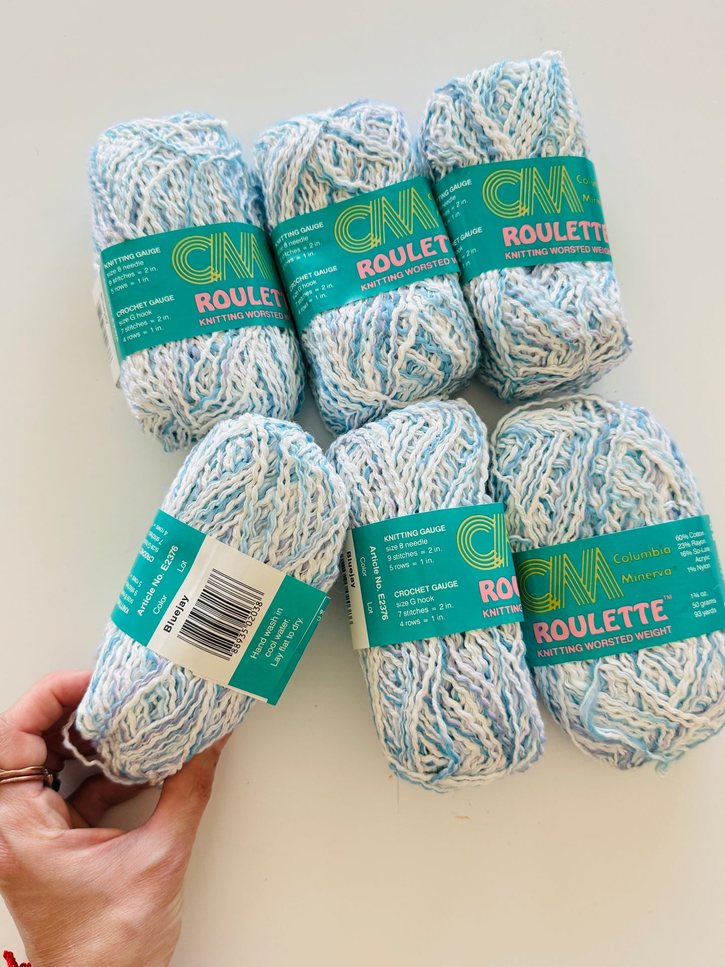 CM Roulette Worsted Yarn- BLUEJAY set of 6
