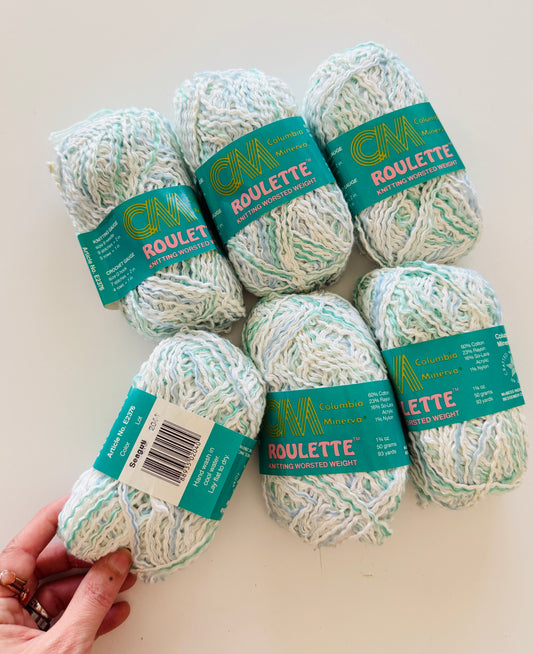 CM Roulette Worsted Yarn- SEAGULL set of 6