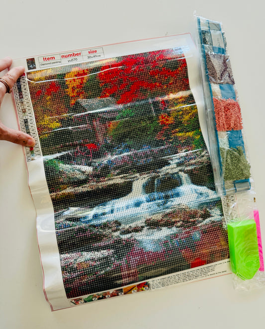 Waterfall in Fall Diamond Painting Kit
