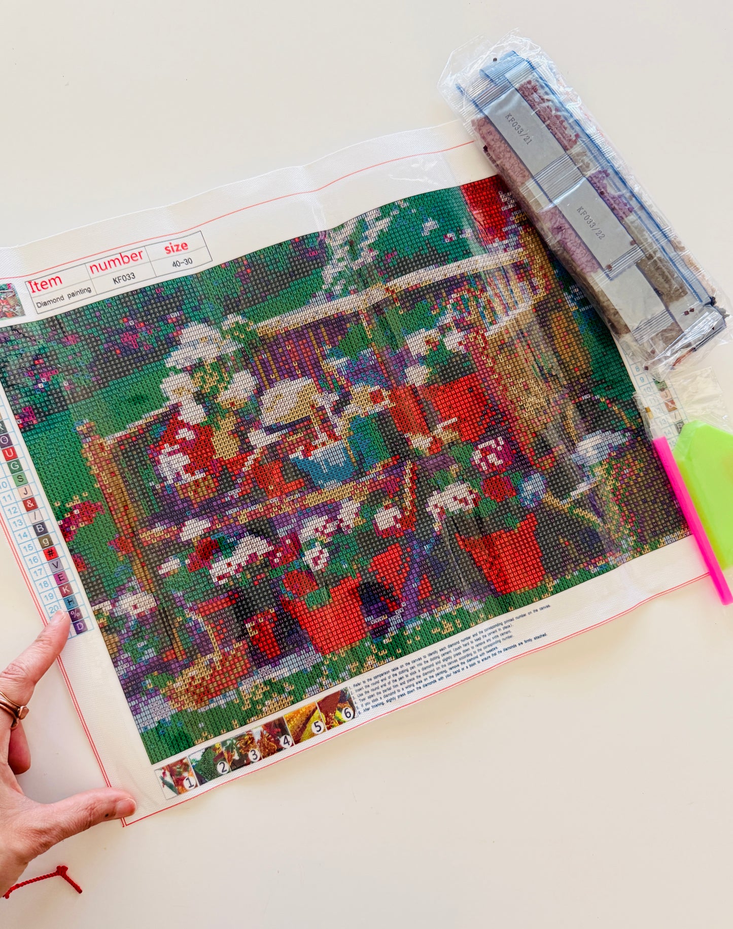 Flowers on a Wicker Bench Diamond Painting Kit