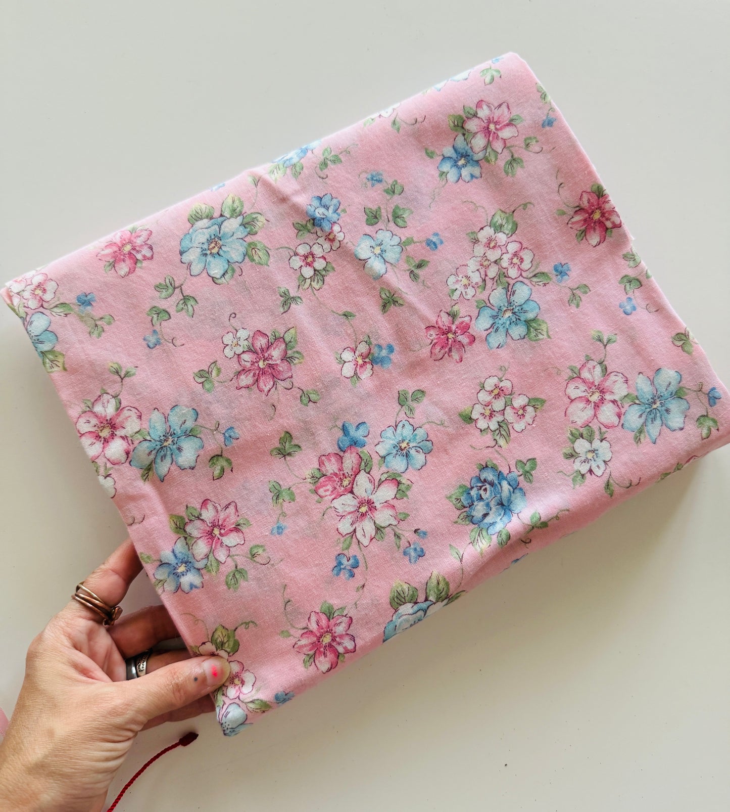 Pink Floral Fabric Cotton 3 yards 45 wide