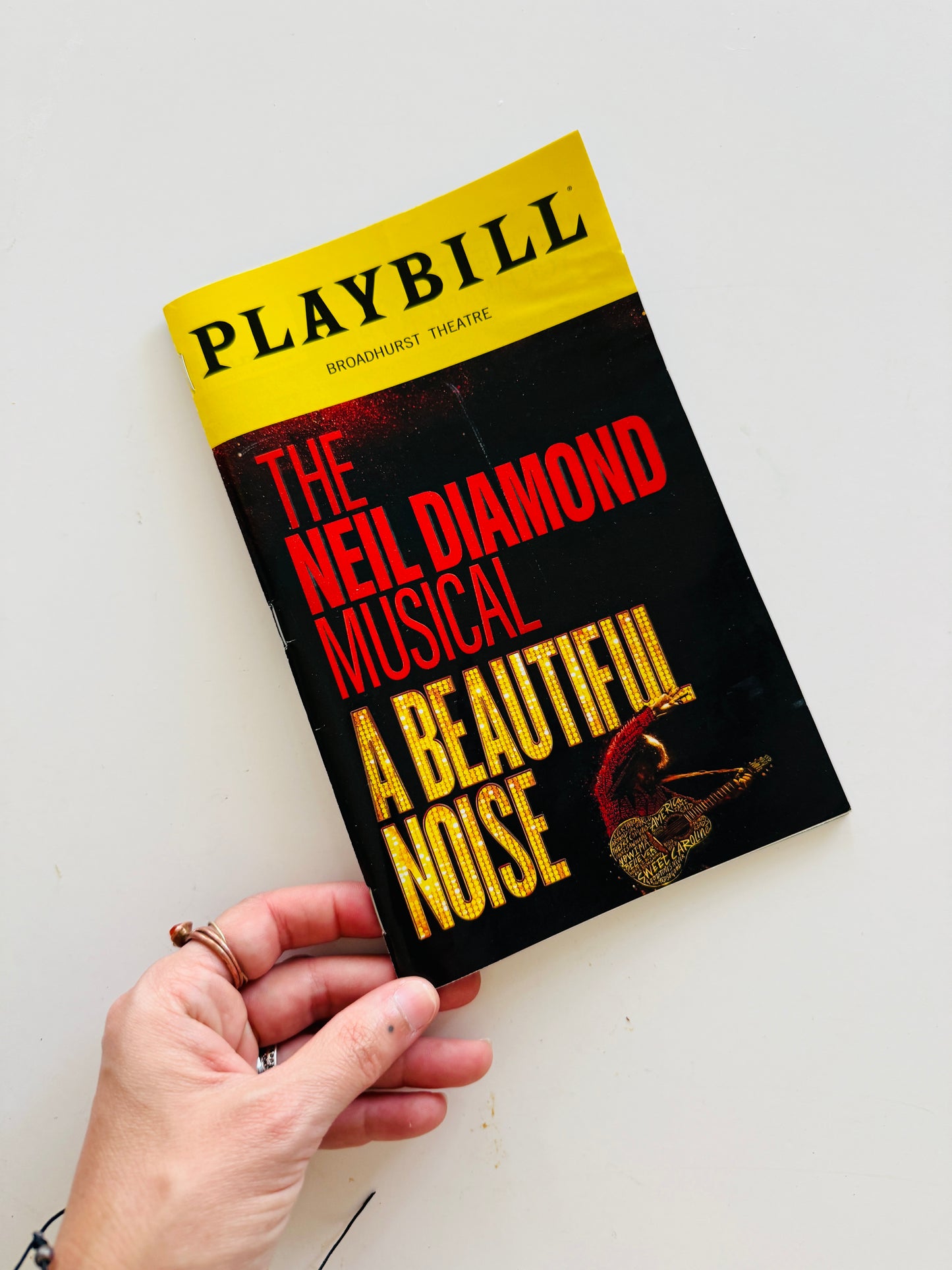 The Neil Diamond Musical A Beautiful Noise Playbill - Creative Reuse