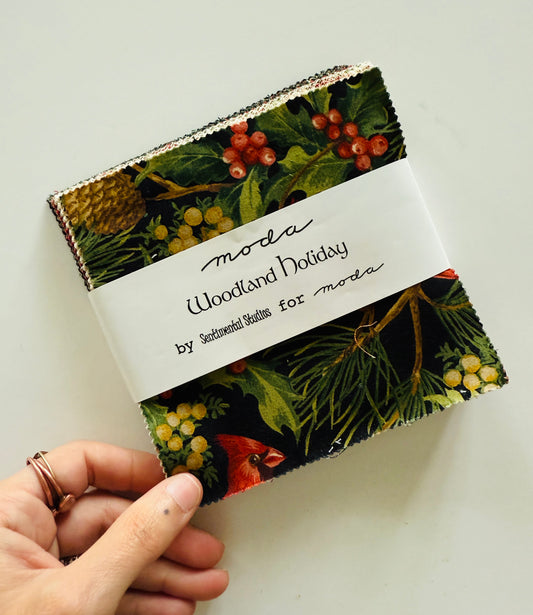 Moda Woodland Holiday Cotton Fabric Squares