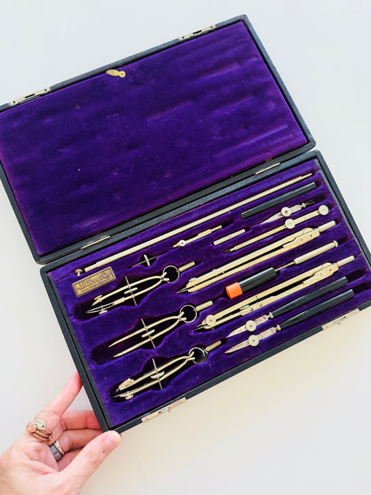 Vintage JH Weil & Co. Drafting Tools Set