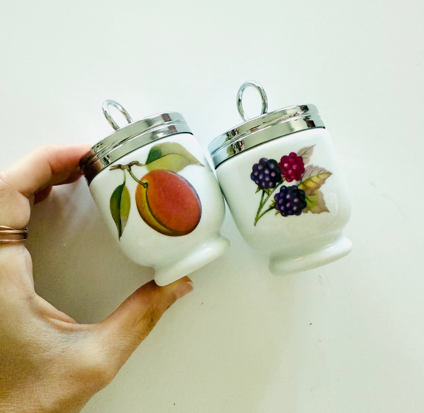 Vintage Royal Worcester Porcelain Egg Coddler Set