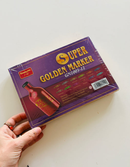 Super Golden Marker Brand Metallic Markers set of 12