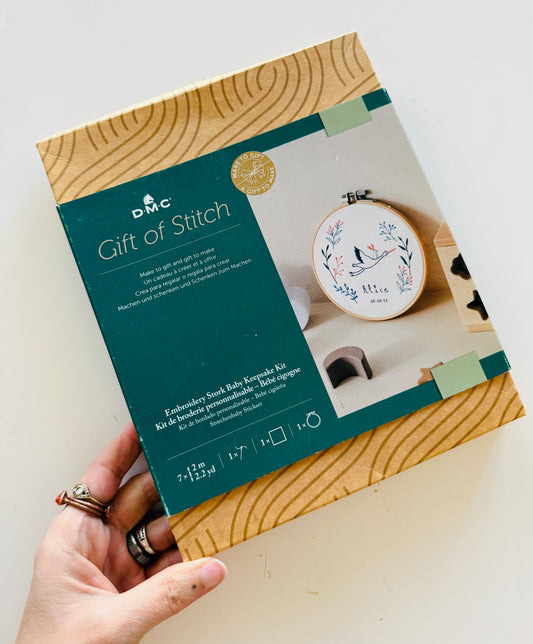 DMC Embroidery Stork Baby Keepsake Kit