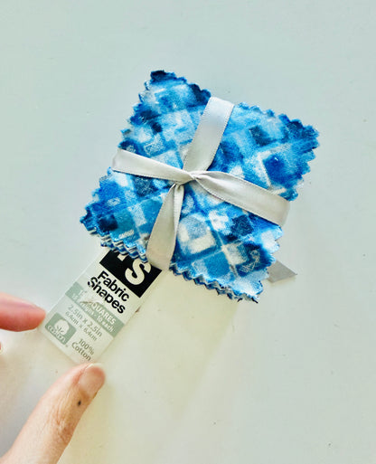 Fabric Shapes Blue Mini Charms