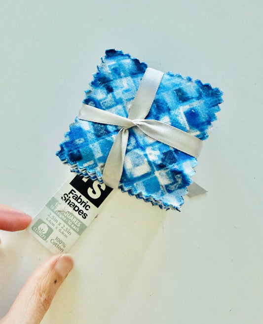 Fabric Shapes Blue Mini Charms
