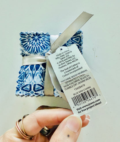 Fabric Shapes Blue Mini Charms