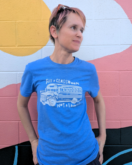 Fill a Classroom Shirt - Light Periwinkle Blue with White