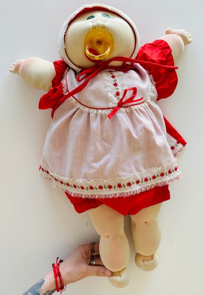 Vintage Little People Doll Red Dress